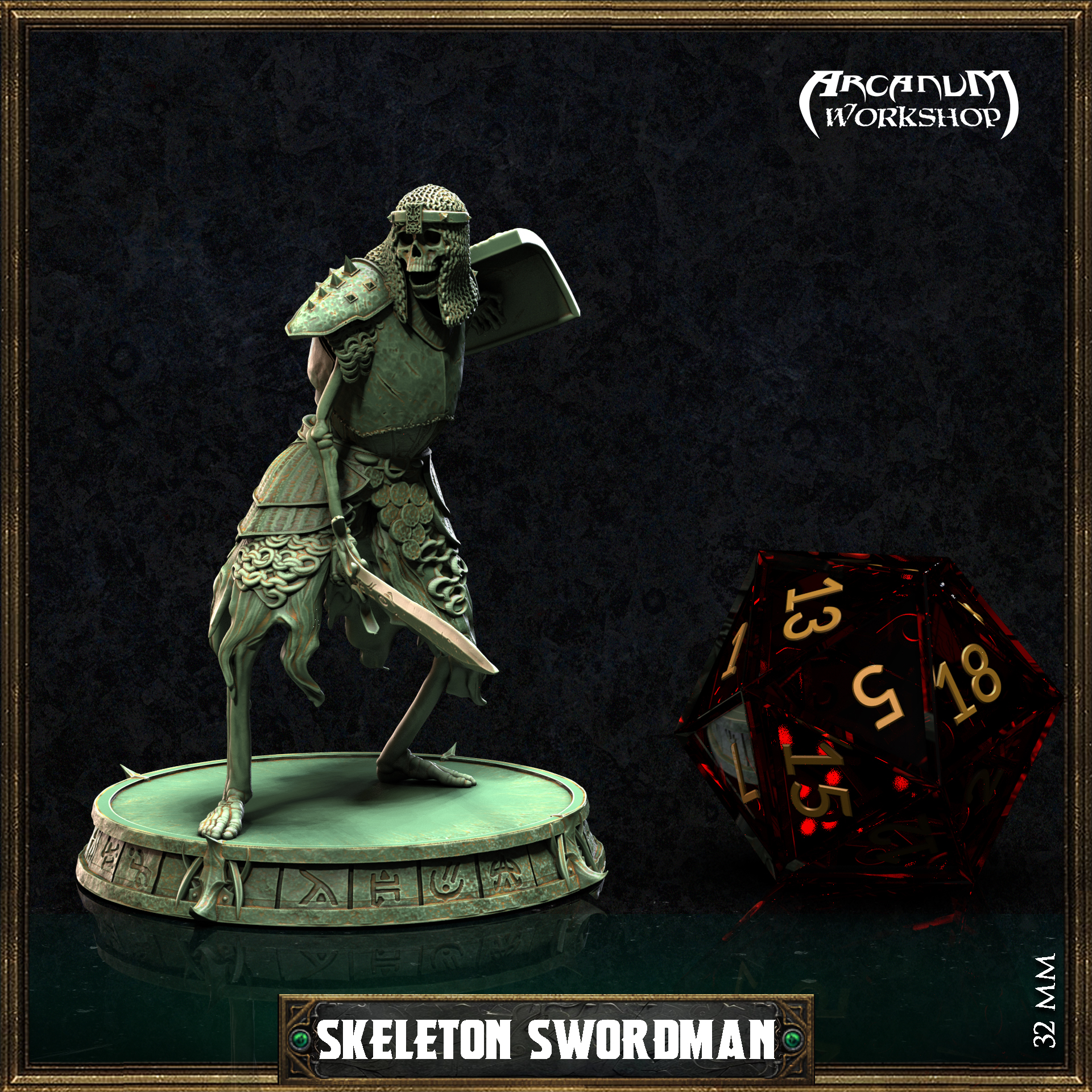 Skeleton SwordMan (32mm)